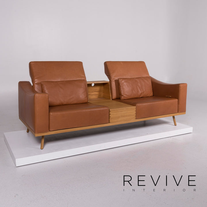 Brühl & Sippold Deep Space Leder Sofa Beige Zweisitzer #11510