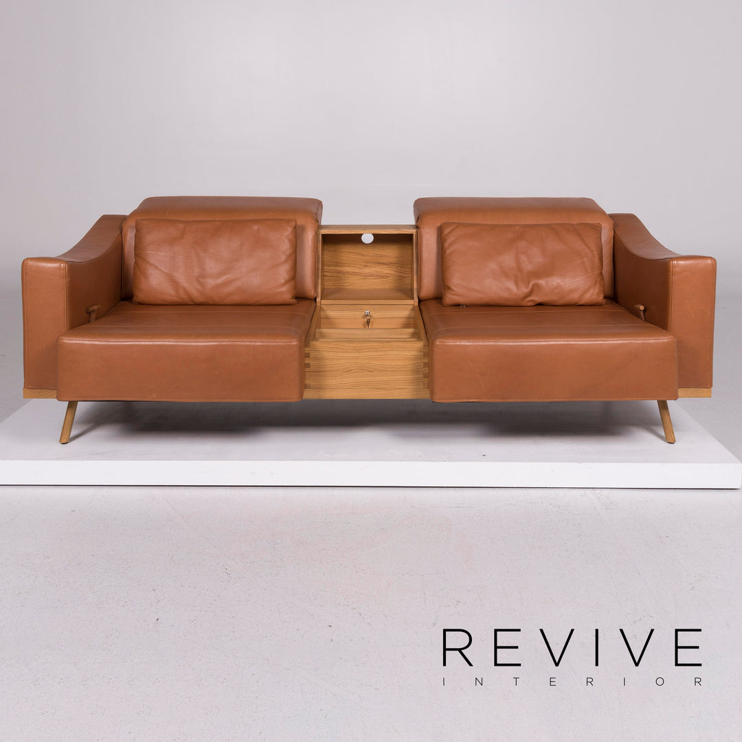 Brühl & Sippold Deep Space Leder Sofa Beige Zweisitzer #11510