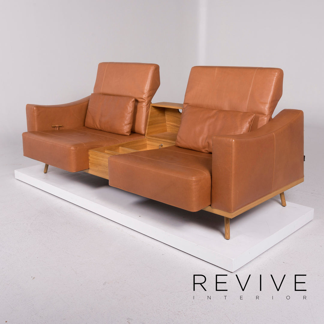 Brühl & Sippold Deep Space Leder Sofa Beige Zweisitzer #11510