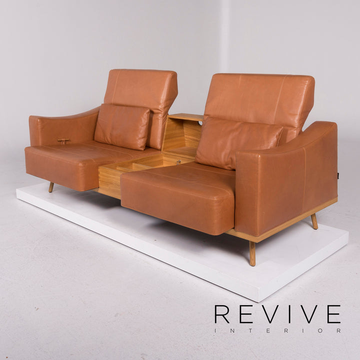 Brühl & Sippold Deep Space Leder Sofa Beige Zweisitzer #11510