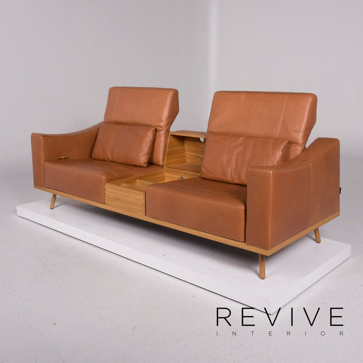 Brühl & Sippold Deep Space Leder Sofa Beige Zweisitzer #11510