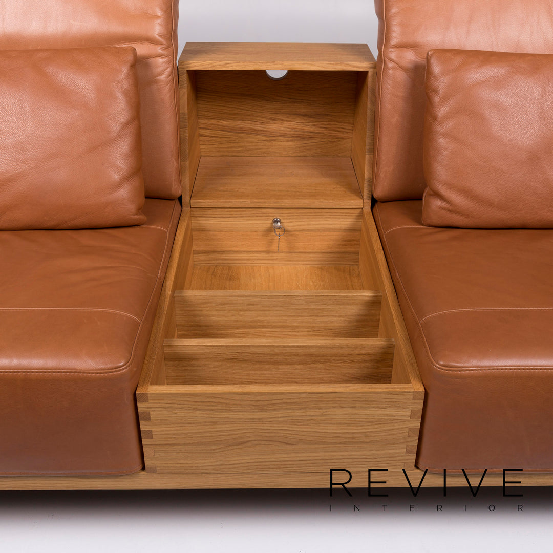 Brühl & Sippold Deep Space Leder Sofa Beige Zweisitzer #11510