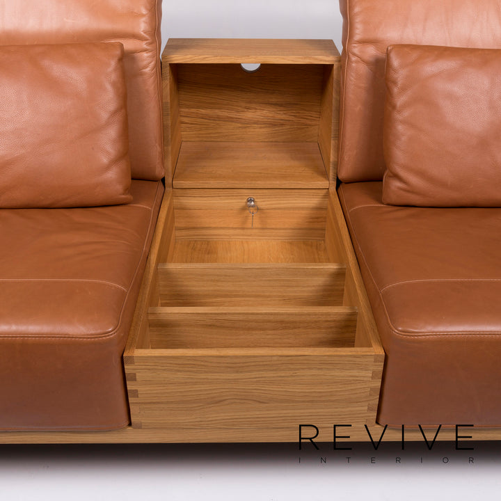 Brühl & Sippold Deep Space Leder Sofa Beige Zweisitzer #11510