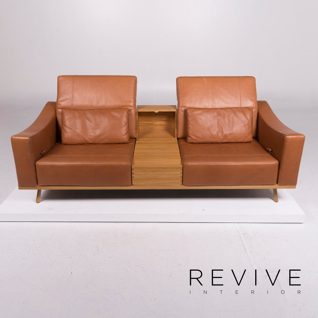 Brühl & Sippold Deep Space Leder Sofa Beige Zweisitzer #11510