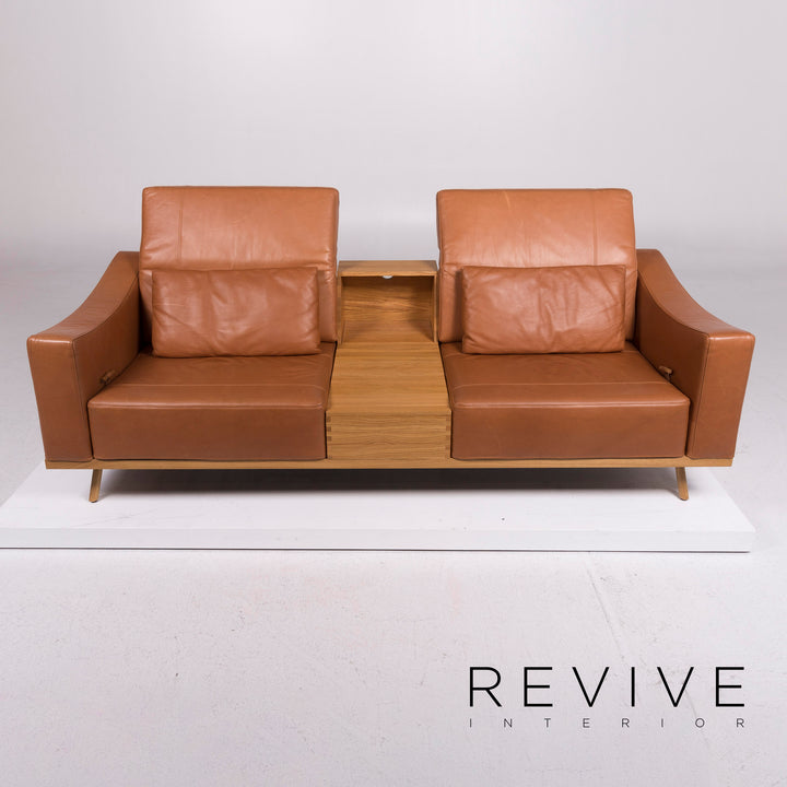 Brühl & Sippold Deep Space Leder Sofa Beige Zweisitzer #11510