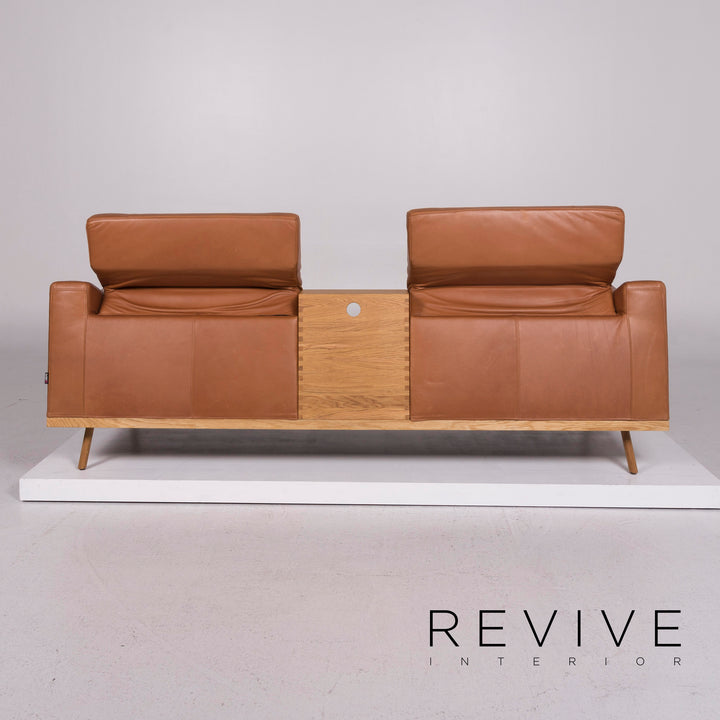 Brühl & Sippold Deep Space Leder Sofa Beige Zweisitzer #11510