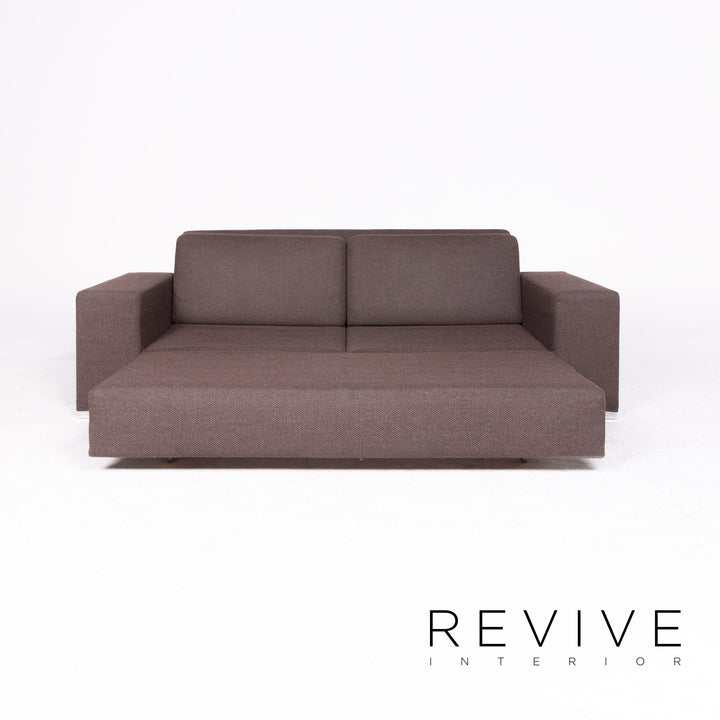 Brühl & Sippold canapé design en tissu marron 2 places fonction canapé-lit canapé-lit #8735