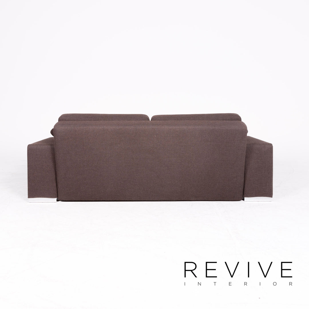 Brühl & Sippold canapé design en tissu marron 2 places fonction canapé-lit canapé-lit #8735