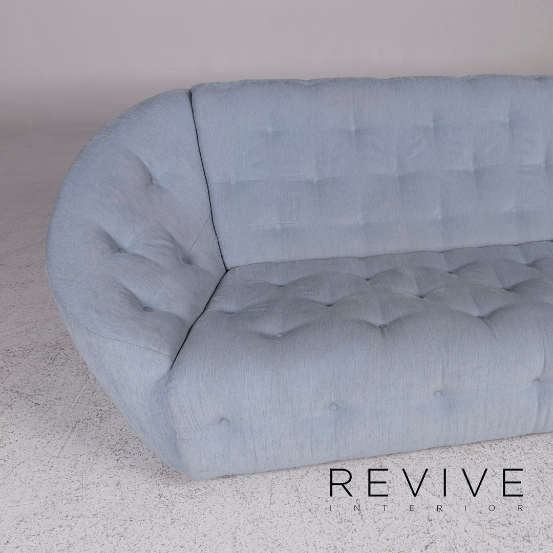 Brühl & Sippold Stoff Sofa Eisblau Graublau Zweisitzer Couch #9782