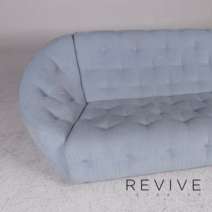Brühl & Sippold Stoff Sofa Eisblau Graublau Zweisitzer Couch #9782