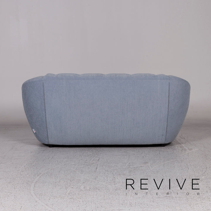 Brühl & Sippold Stoff Sofa Eisblau Graublau Zweisitzer Couch #9782