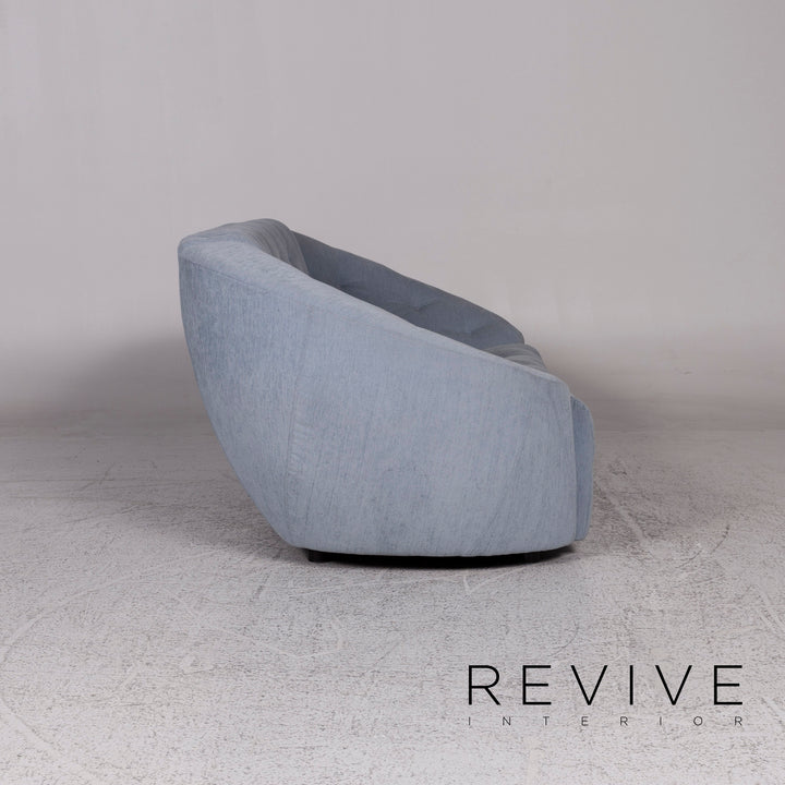 Brühl & Sippold Stoff Sofa Eisblau Graublau Zweisitzer Couch #9782