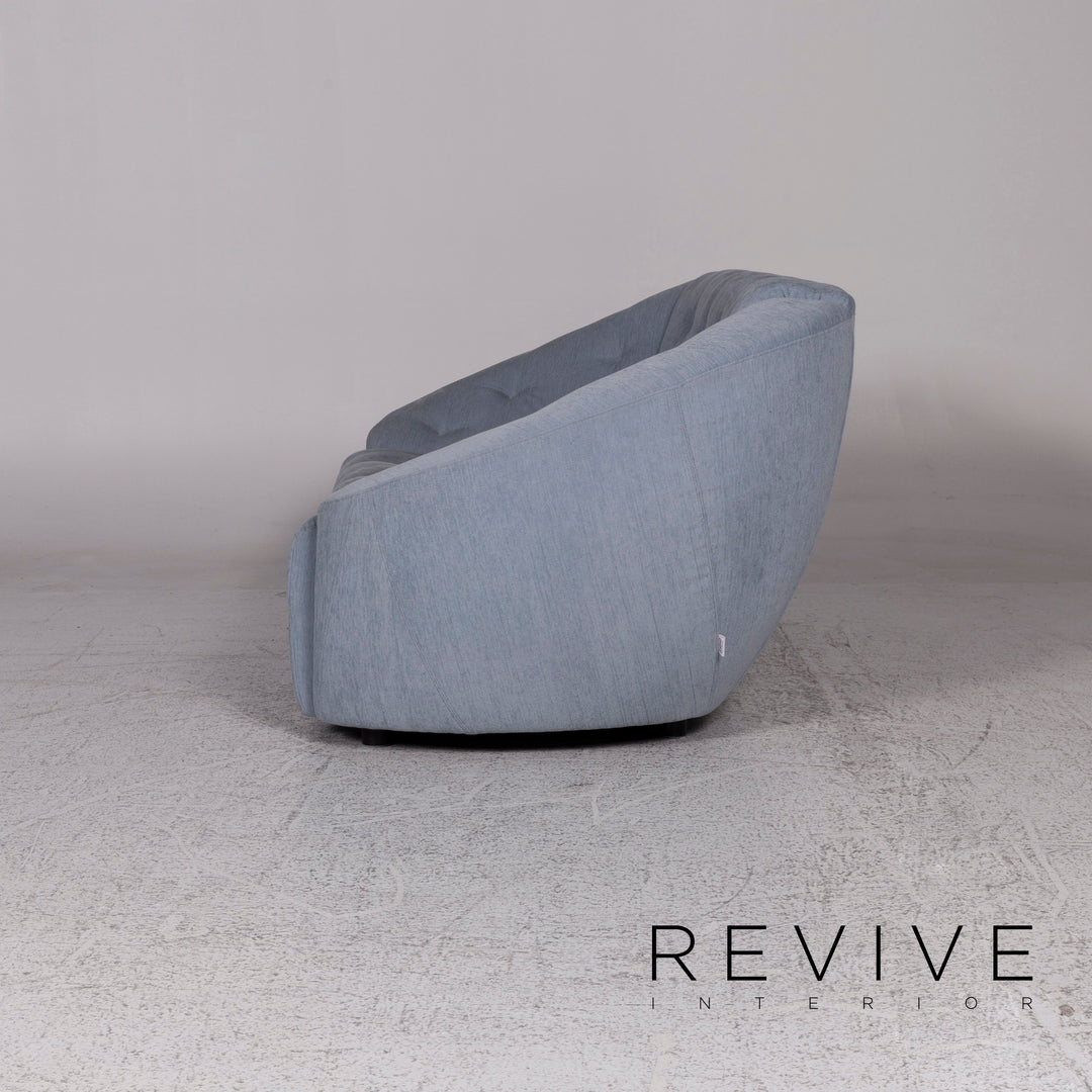 Brühl & Sippold Stoff Sofa Eisblau Graublau Zweisitzer Couch #9782