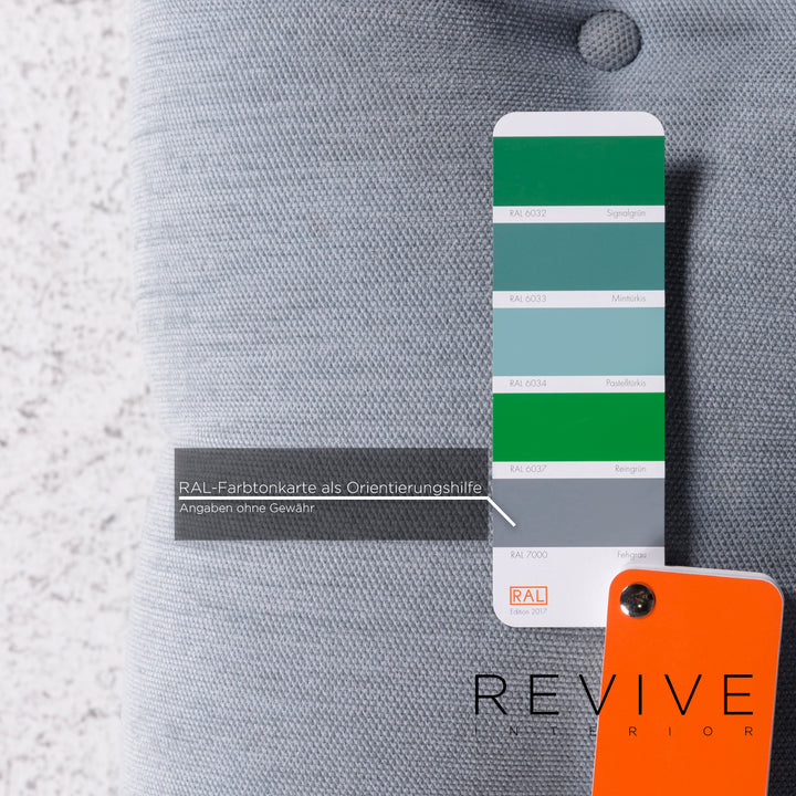 Brühl & Sippold Stoff Sofa Eisblau Graublau Zweisitzer Couch #9782