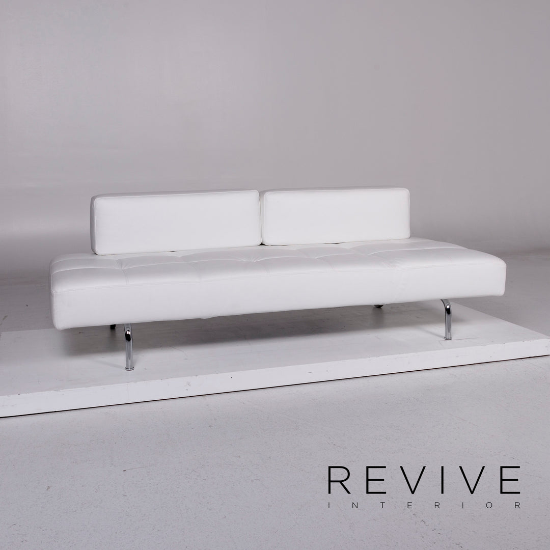 Brühl & Sippold Jerry canapé en cuir blanc trois places fonction canapé de relaxation #10923