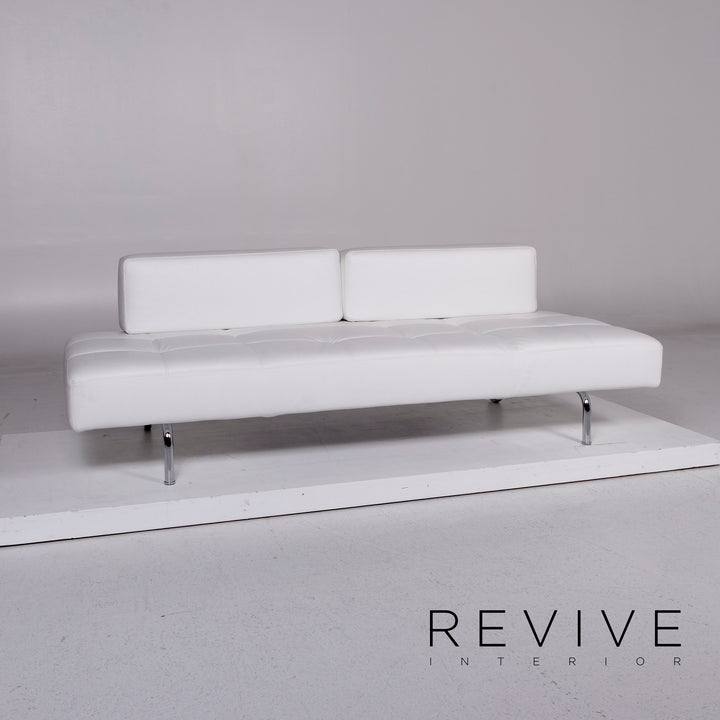 Brühl & Sippold Jerry canapé en cuir blanc trois places fonction canapé de relaxation #10923