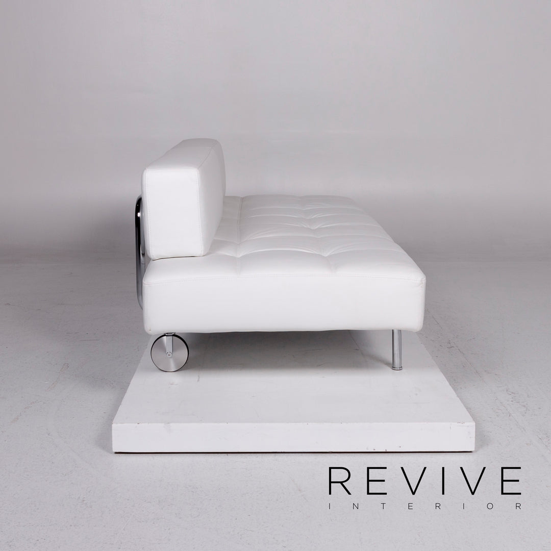 Brühl & Sippold Jerry canapé en cuir blanc trois places fonction canapé de relaxation #10923