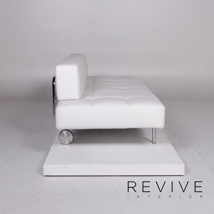 Brühl & Sippold Jerry canapé en cuir blanc trois places fonction canapé de relaxation #10923