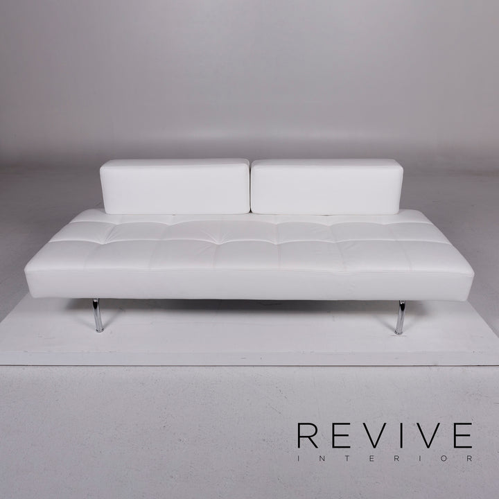 Brühl & Sippold Jerry canapé en cuir blanc trois places fonction canapé de relaxation #10923