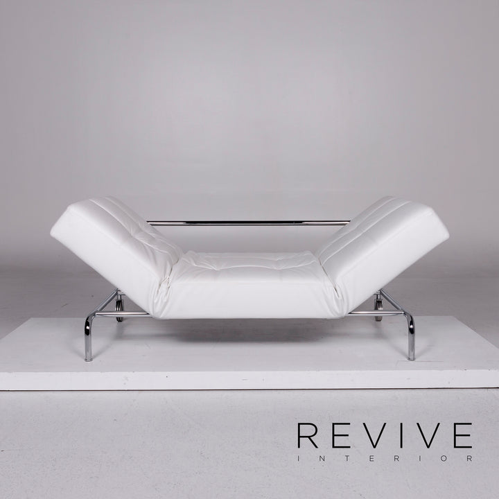 Brühl & Sippold Jerry canapé en cuir blanc trois places fonction canapé de relaxation #10923