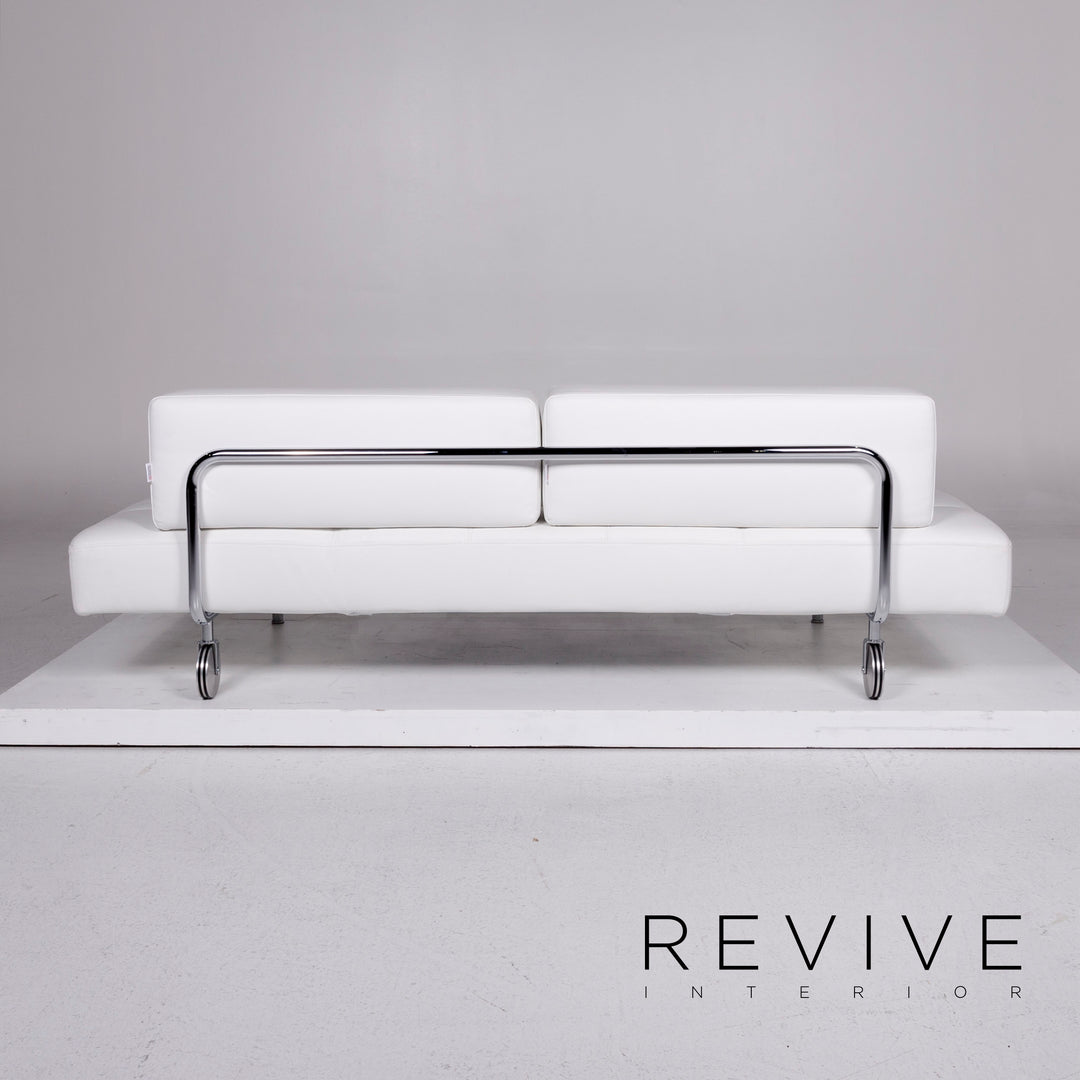 Brühl & Sippold Jerry canapé en cuir blanc trois places fonction canapé de relaxation #10923