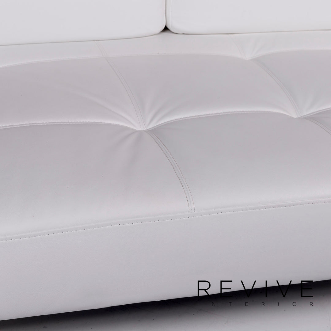 Brühl & Sippold Jerry canapé en cuir blanc trois places fonction canapé de relaxation #10923