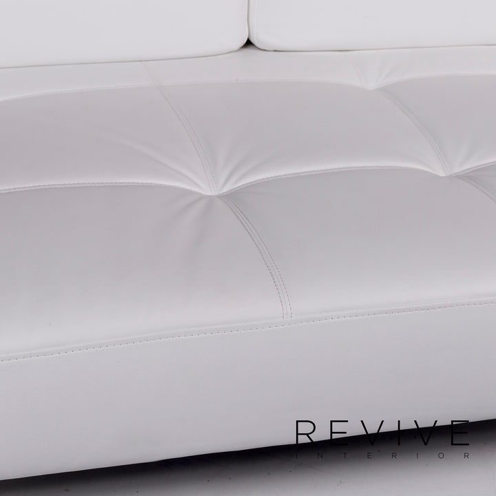 Brühl & Sippold Jerry canapé en cuir blanc trois places fonction canapé de relaxation #10923