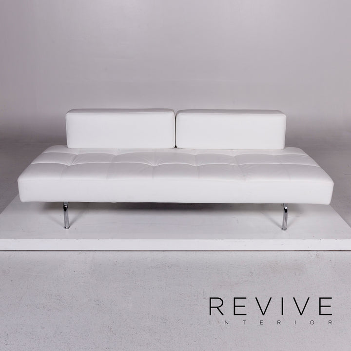 Brühl & Sippold Jerry canapé en cuir blanc trois places fonction canapé de relaxation #10923