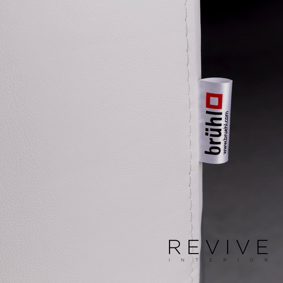 Brühl & Sippold Jerry canapé en cuir blanc trois places fonction canapé de relaxation #10923