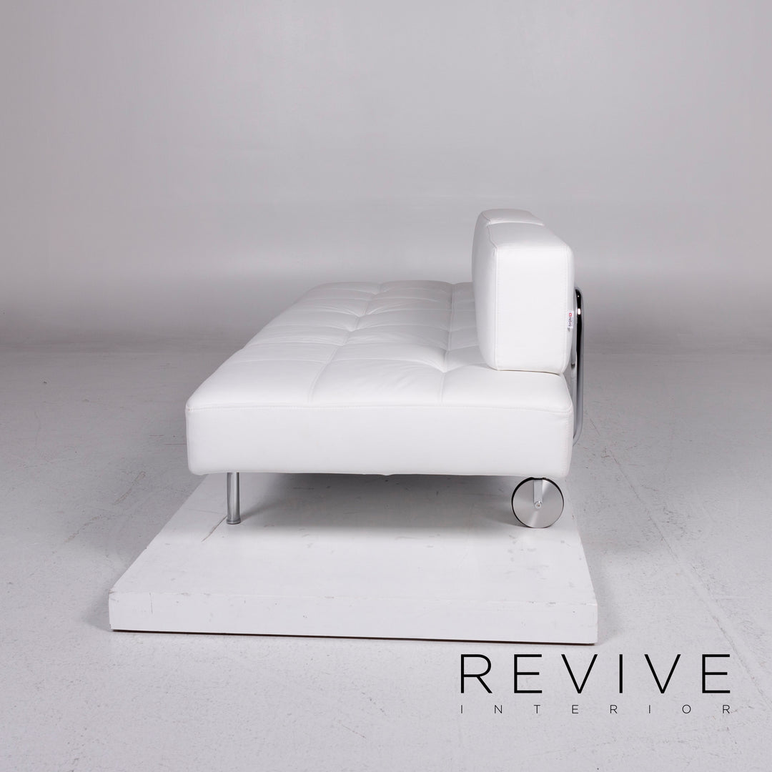 Brühl & Sippold Jerry canapé en cuir blanc trois places fonction canapé de relaxation #10923