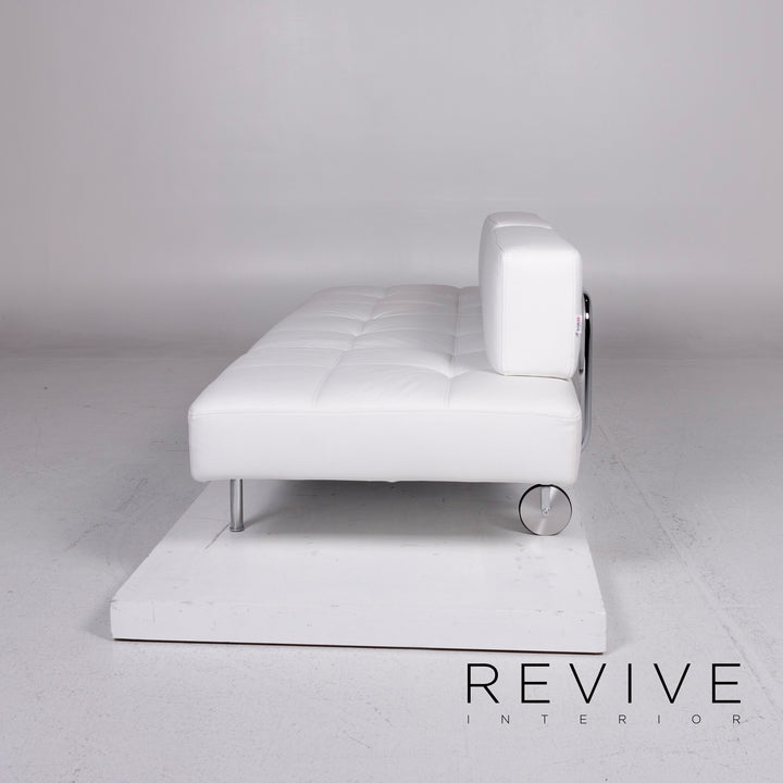 Brühl & Sippold Jerry canapé en cuir blanc trois places fonction canapé de relaxation #10923