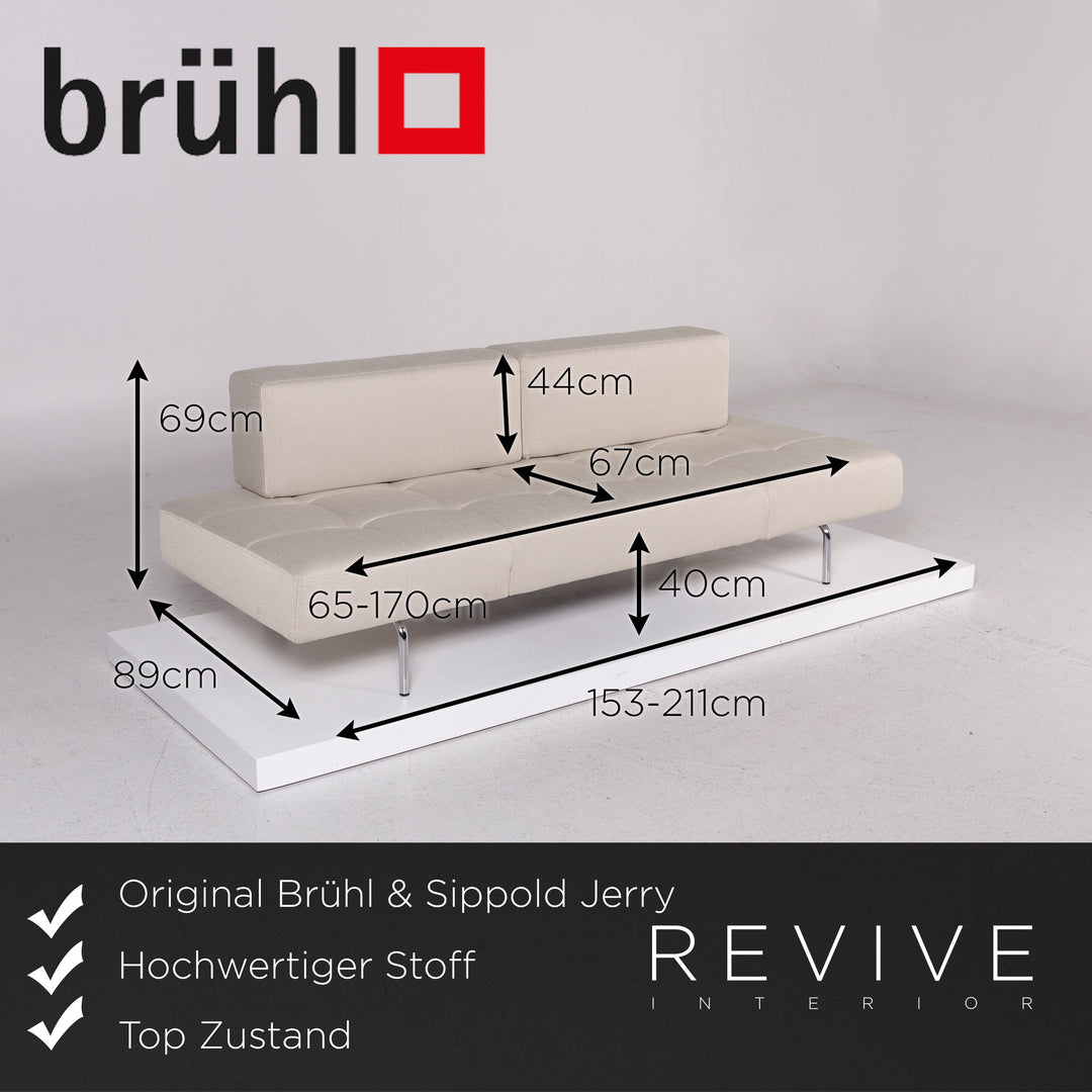 Brühl & Sippold Jerry canapé en tissu beige gris fonction trois places fonction relaxation #11838
