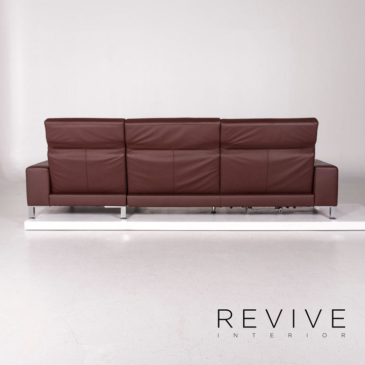 Brühl & Sippold Canapé d'angle en cuir Bordeaux Rouge foncé Rouge Marron Canapé Fonction Canapé #12053