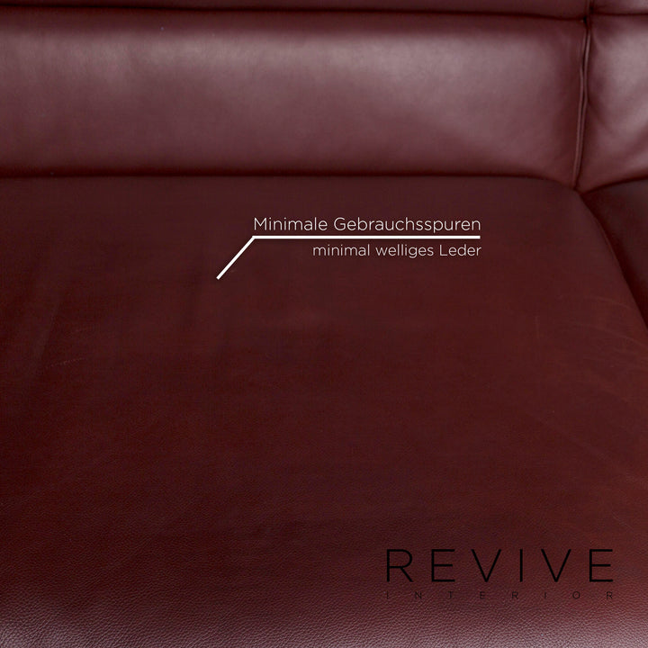 Brühl & Sippold Canapé d'angle en cuir Bordeaux Rouge foncé Rouge Marron Canapé Fonction Canapé #12053