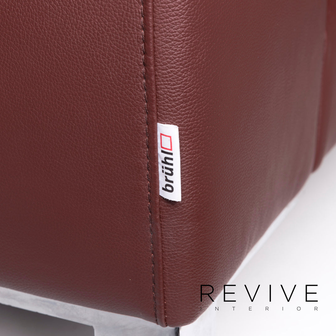 Brühl & Sippold Canapé d'angle en cuir Bordeaux Rouge foncé Rouge Marron Canapé Fonction Canapé #12053