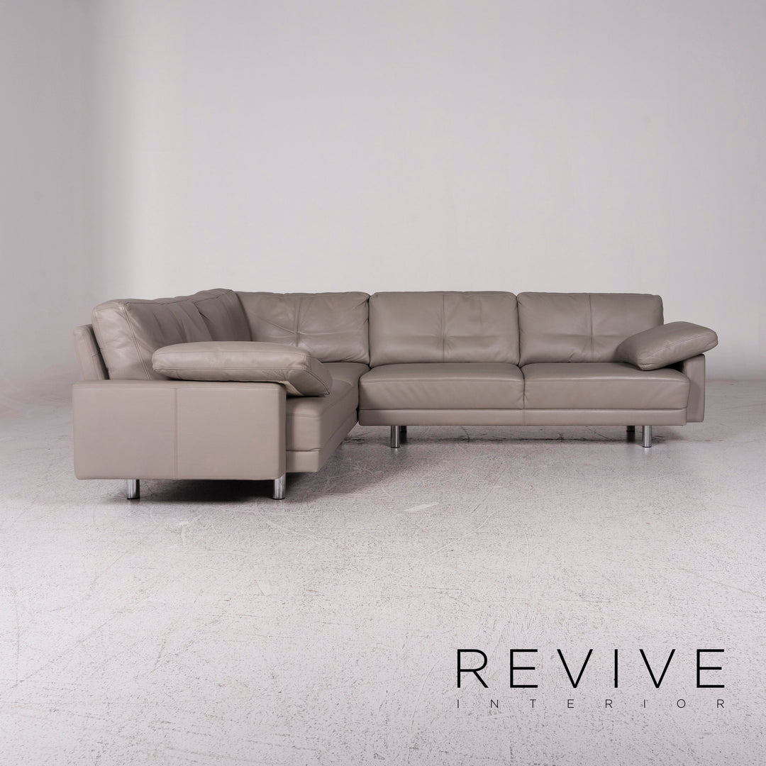 Brühl & Sippold Leder Ecksofa Grau Couch #9139