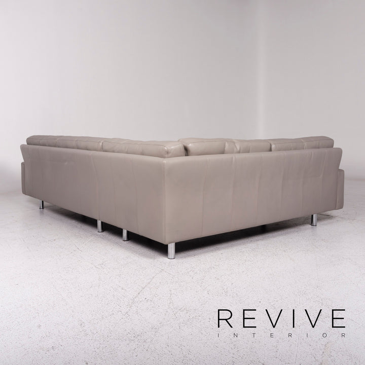 Brühl & Sippold Leder Ecksofa Grau Couch #9139