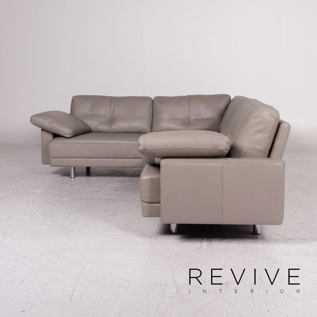 Brühl & Sippold Leder Ecksofa Grau Couch #9139