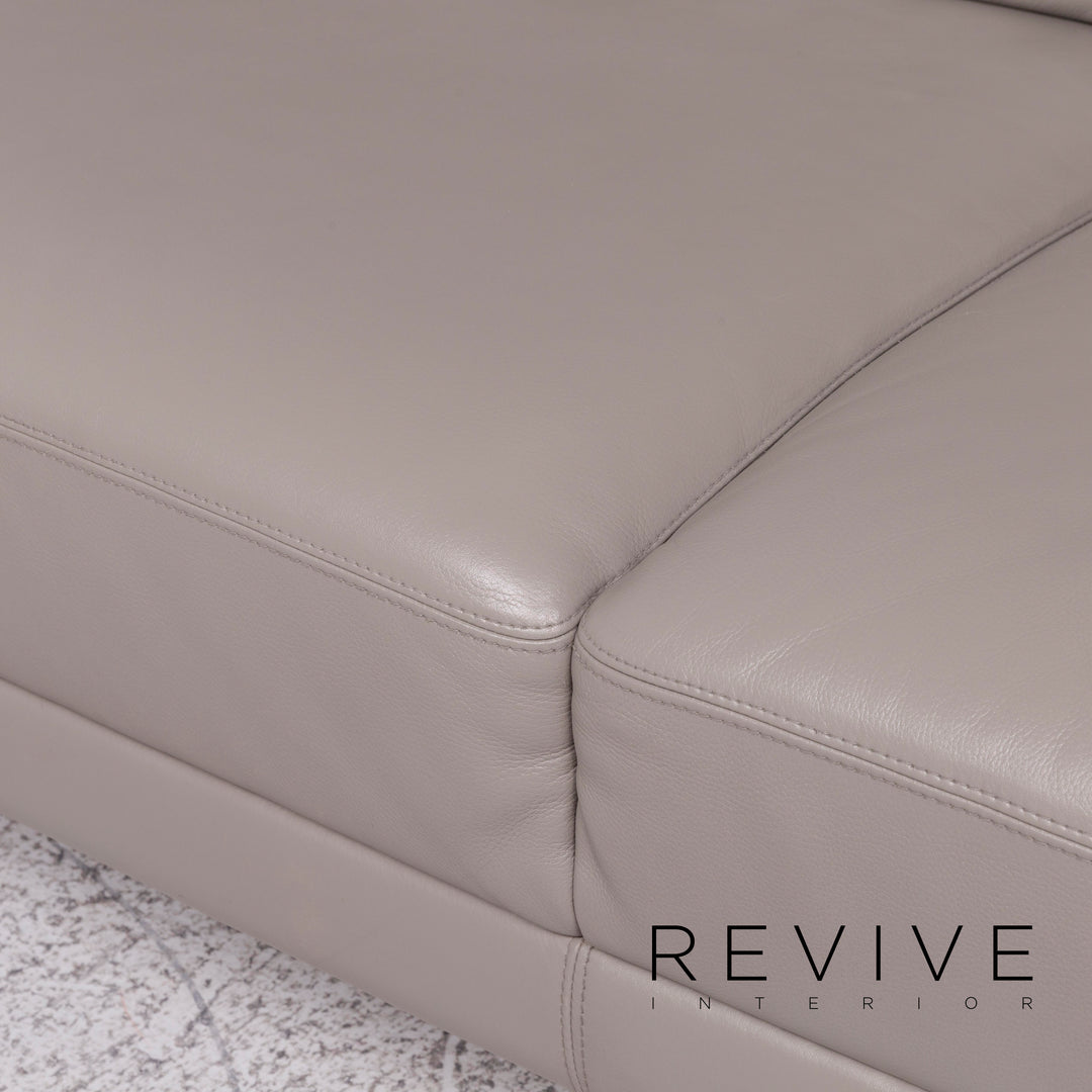 Brühl & Sippold Leder Ecksofa Grau Couch #9139