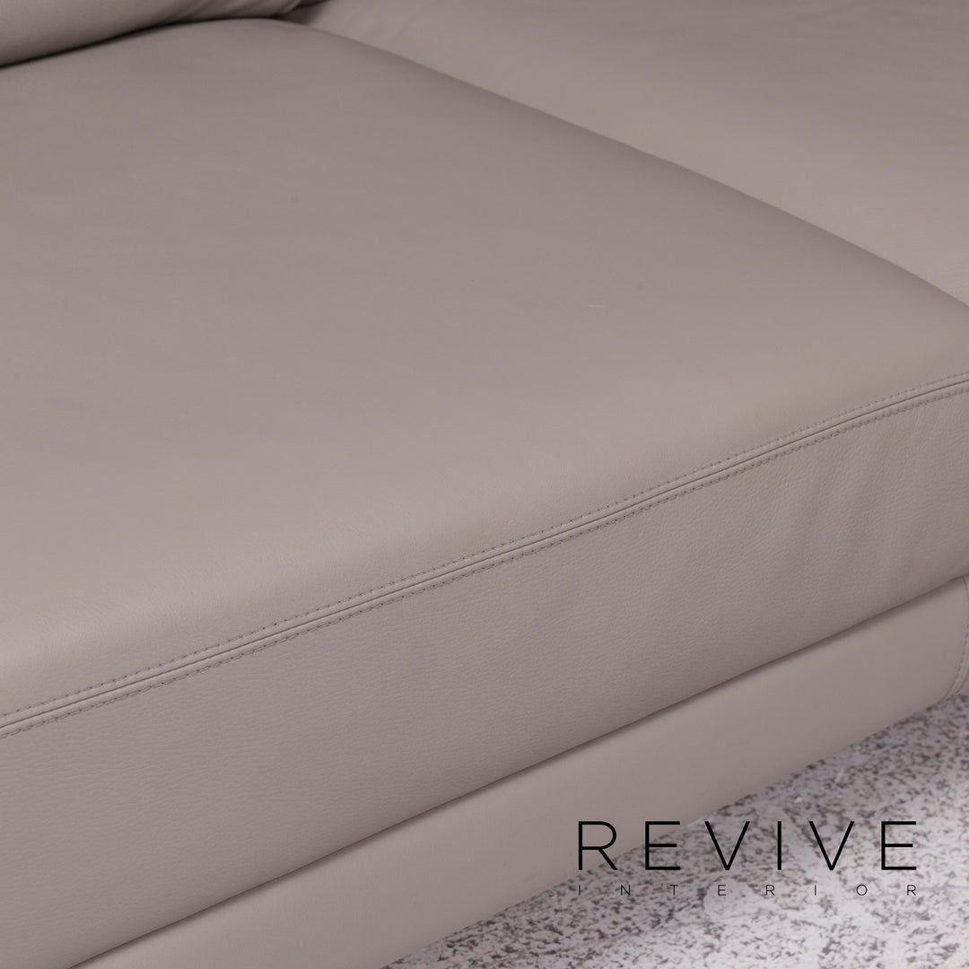 Brühl & Sippold Leder Ecksofa Grau Couch #9139