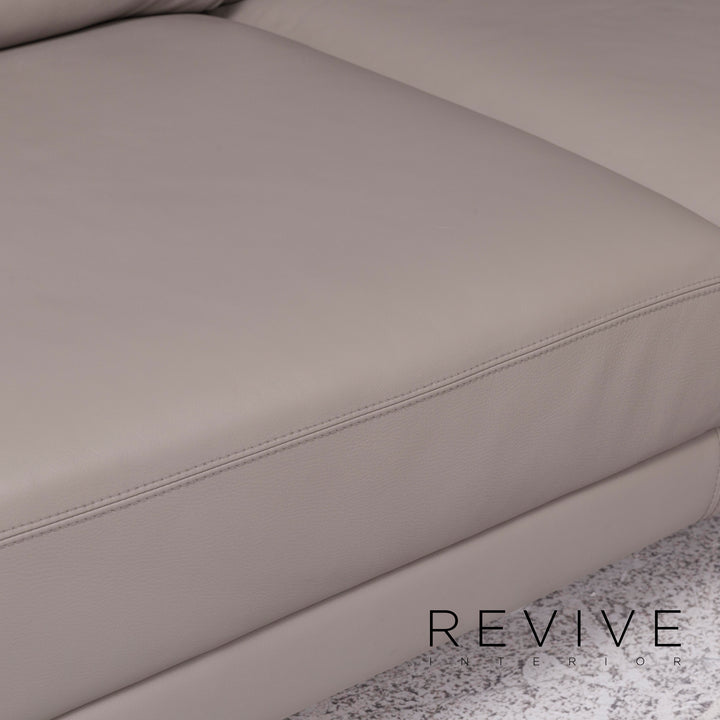 Brühl & Sippold Leder Ecksofa Grau Couch #9139