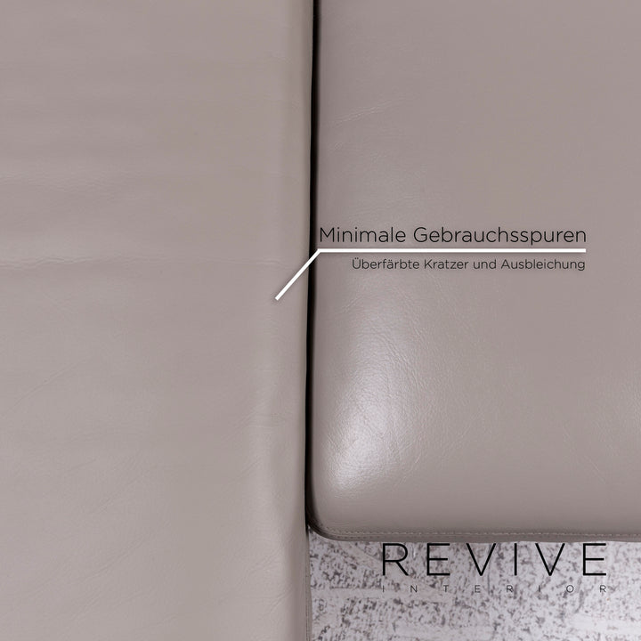 Brühl & Sippold Leder Ecksofa Grau Couch #9139