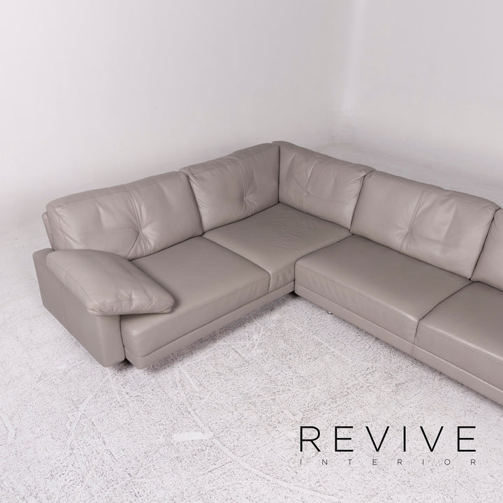 Brühl & Sippold Leder Ecksofa Grau Couch #9139