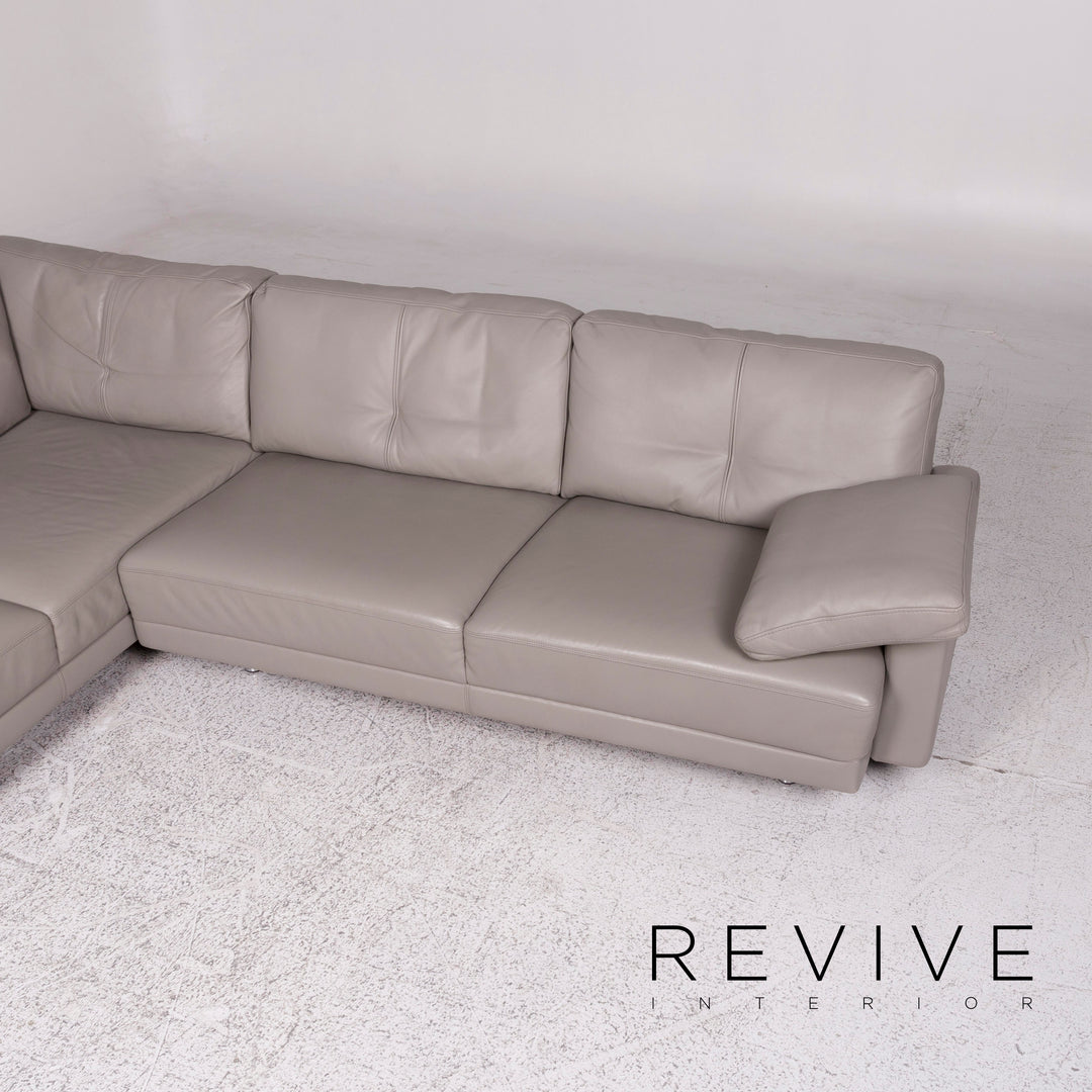 Brühl & Sippold Leder Ecksofa Grau Couch #9139