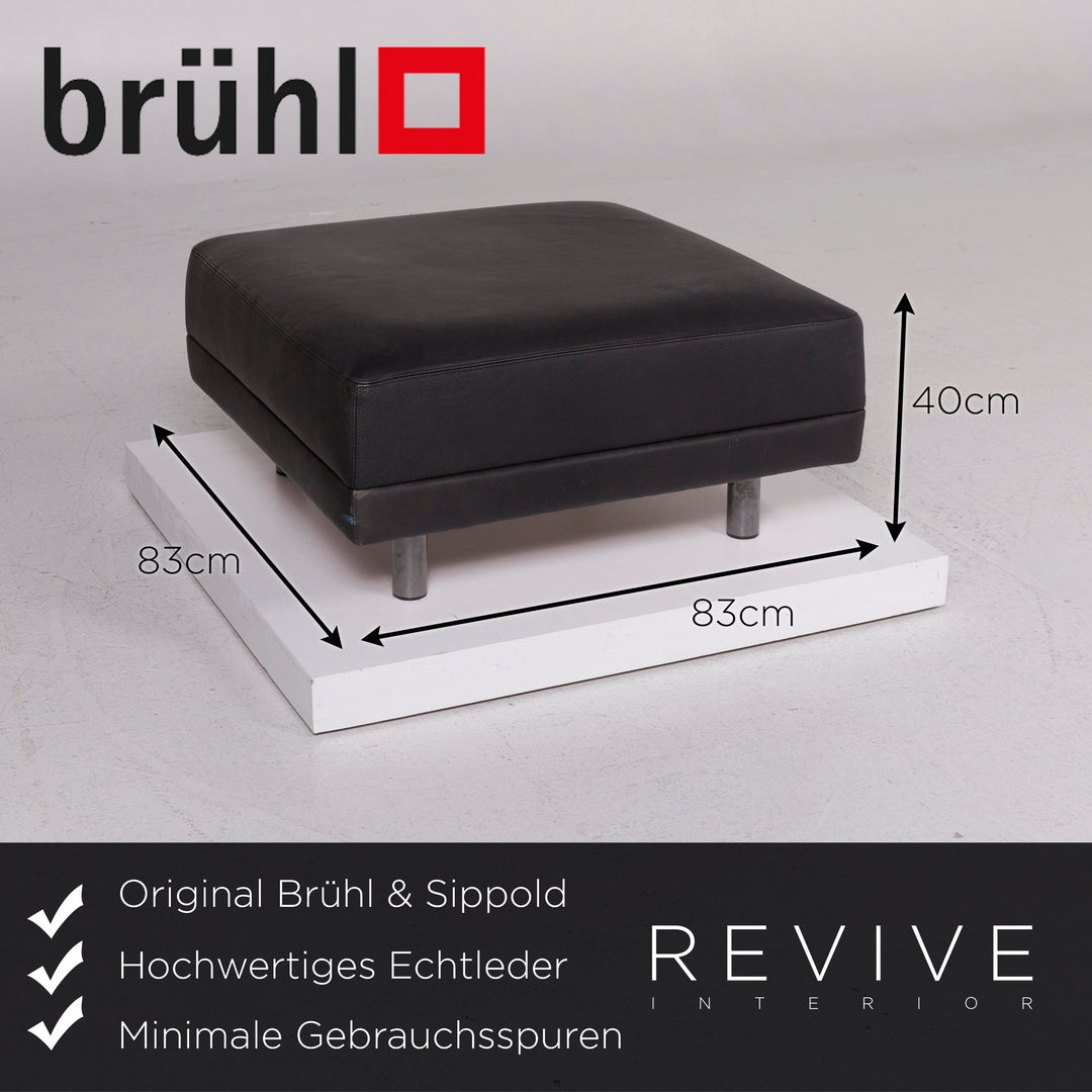 Brühl & Sippold Leder Hocker Schwarz #11738