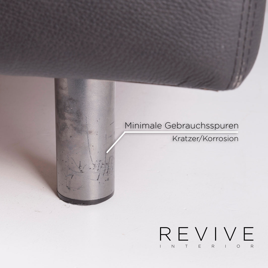 Brühl & Sippold Leder Hocker Schwarz #11738