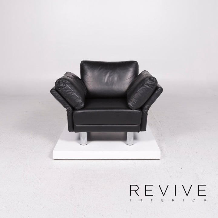 Brühl & Sippold Leder Sessel Schwarz Funktion #11948