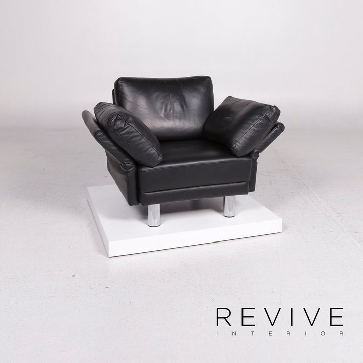Brühl & Sippold Leder Sessel Schwarz Funktion #11948