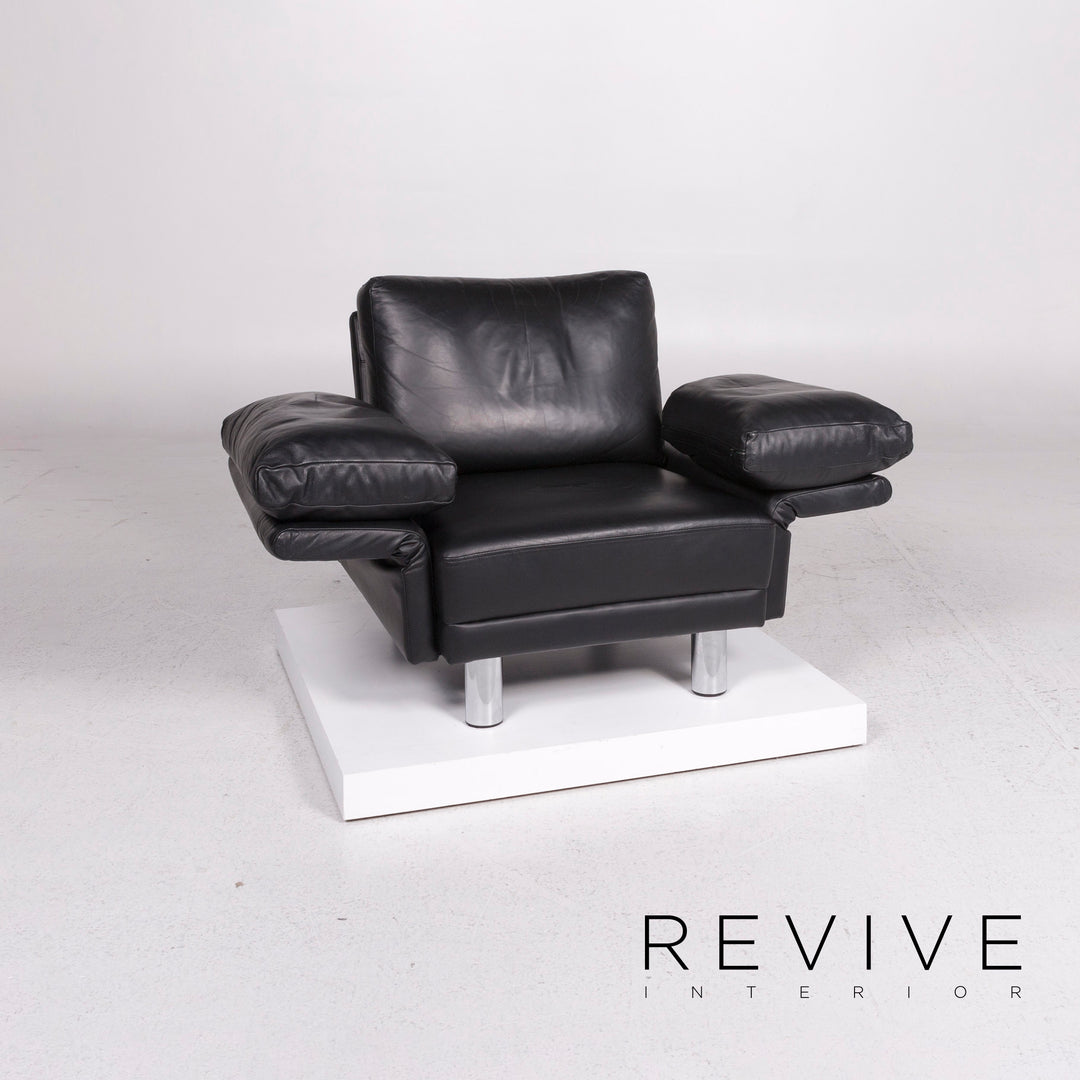 Brühl & Sippold Leder Sessel Schwarz Funktion #11948