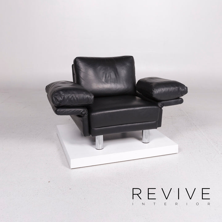 Brühl & Sippold Leder Sessel Schwarz Funktion #11948